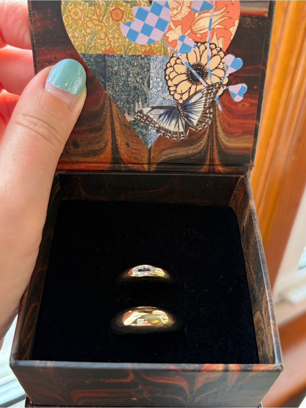 Gold Women’s Dome Rings with Marquise Accent